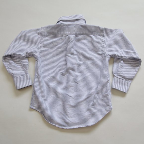 Polo Ralph Lauren Blue White Stripe Oxford Collared Boy's Dress Shirt, Size 4T - Picture 5 of 6